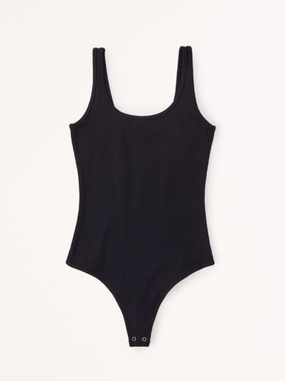 Abercrombie & Fitch Black Ribbed Scoop-Neck Bodysuit